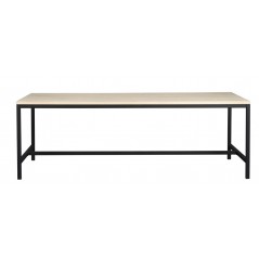 RO EVERETT DINING TABLE WHITEWASH/BLACK